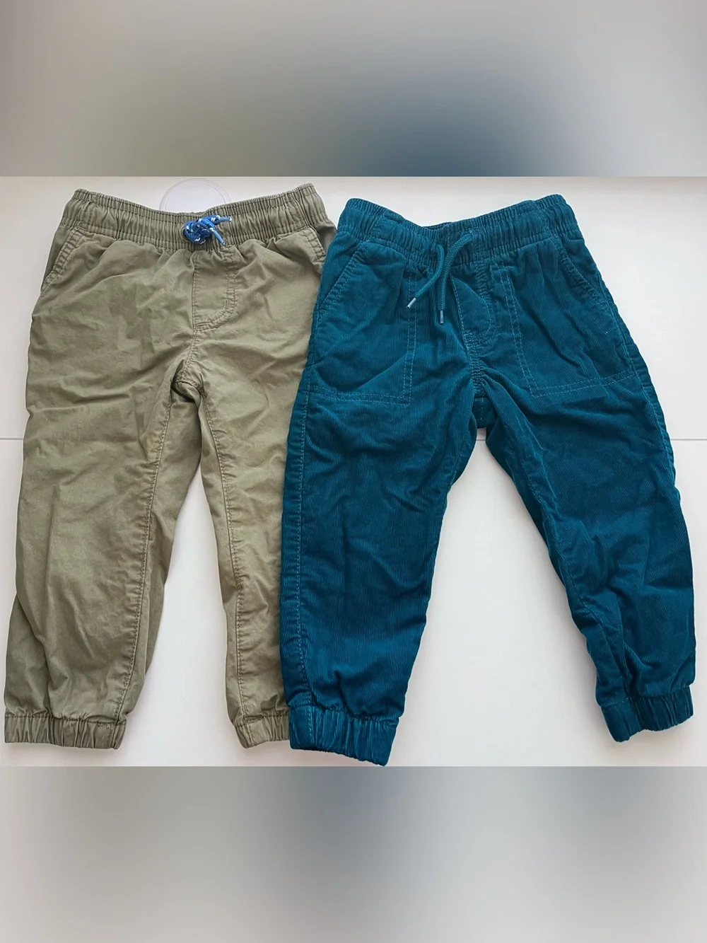 Carter’s Boys Elastic Waist Corduroy Joggers - Teal and Olive - Warm 2t/2A